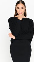 LOLALIZA Comfortabele trui met rib patroon - Zwart - Maat XXL
