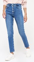 LOLALIZA Slim jeans met hoge taille - Blauw - Maat 38