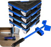 Meubelroller Set - Incl. Vier 360 graden Meubel Rollers En 1 Meubellifter - Voor Eenvoudig Verhuizen en reorganiseren - 800KG Draagkracht - Meubelglijders - Meubeltransporter - Meubelhondje -