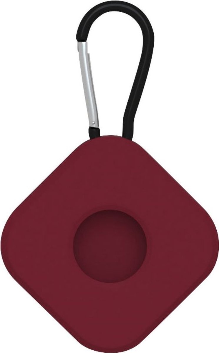Mobigear Hoesje geschikt voor Apple AirTag Hoesje Flexibel Siliconen | Mobigear Square Key Sleutelhanger - Bordeaux Rood