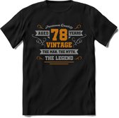 78 Jaar Legend T-Shirt | Goud - Zilver | Grappig Verjaardag Cadeau | Dames - Heren | - Zwart - XXL