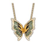 Akyol - vlinder ketting - vlinder met handen - Valentijn cadeau - groen met goud - lente - dieren -gouden ketting - ketting - ketting met een hanger - collier - vlinder ketting - v