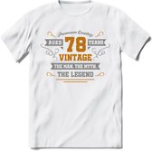 78 Jaar Legend T-Shirt | Goud - Zilver | Grappig Verjaardag Cadeau | Dames - Heren | - Wit - M