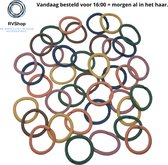 Gekleurde Ribbel Elastiekjes - 50 stuks - Elastiek - Trendy Kleuren - Geribbeld - Haar Elastiekjes - Haaraccessoires - Dames Meisjes Kinderen Baby's - Wegwerp Elastische Haarbanden - Gratis V