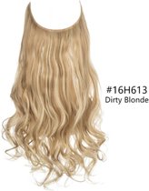 Premium Fiber Synthetic Clip in Extensions Single / Wire Extensions - BodyWave - 45cm- (#16H613) Dirty Blonde M01