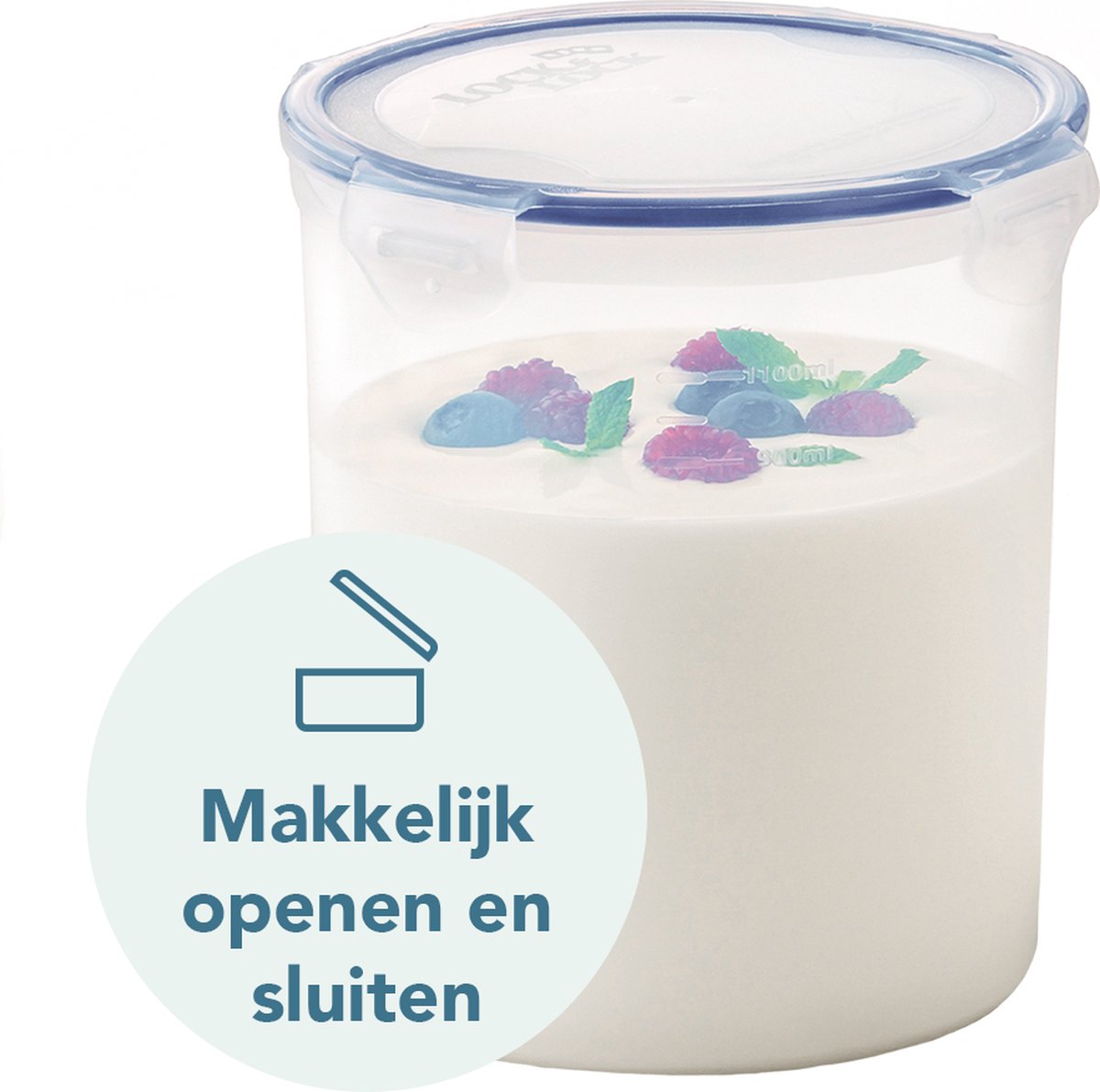 Lock&Lock Vershoudbakjes set met deksel - Diepvriesbakjes - Diepvriesdozen - Bewaarbakjes - Bewaardozen voedsel - Vershouddoos - Luchtdicht - Lekvrij - BPA vrij - PFAS vrij - Rond - Transparant - 1,4 liter - Set van 2 Stuks - LocknLock — cadeau in Cadeau-ideeën - foto 2