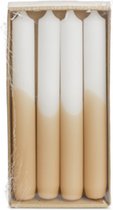 Luxe Dinerkaarsen Half Dipped - Rustik Lys - Tafelkaarsen - Apricot Wit - Set Van 4 Kaarsen - 2,15 x 19 cm