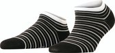 FALKE Stripe Shimmer gestreept met patroon Katoen Dames Sneakersokken zwart - Maat 35-38