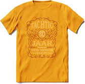 80 Jaar Legendarisch Gerijpt T-Shirt | Bordeauxrood - Ivoor | Grappig Verjaardag Cadeau | Dames - Heren | - Geel - M