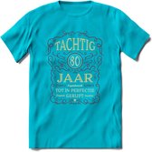 80 Jaar Legendarisch Gerijpt T-Shirt | Bordeauxrood - Ivoor | Grappig Verjaardag Cadeau | Dames - Heren | - Blauw - M