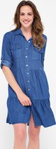 LOLALIZA Hemd jurk met halflange mouwen - Blauw - Maat 38
