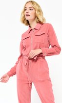 LOLALIZA Jumpsuit met lange mouwen en rits - Nude - Maat 40