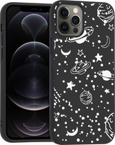 iMoshion Hoesje Geschikt voor iPhone 12 Pro / 12 Hoesje Siliconen - iMoshion Design hoesje - Wit / Fun Galaxy