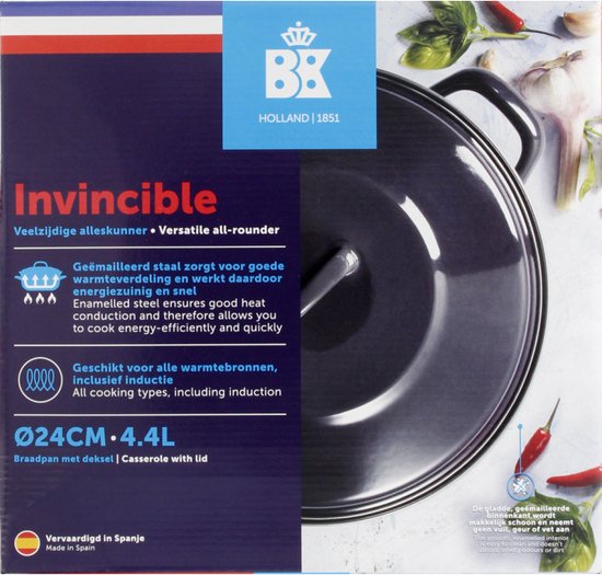 BK Invincible braadpan zwart 24cm - De BK Invincible is een veelzijdige bak  en braad... | bol.com