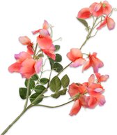 Silk-ka Kunstbloem-Zijden Bloem Lathyrus Tak Oranje-Roze 73 cm Voordeelaanbod Per 2 Stuks