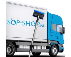 SOP - Set Manche Télescopique Aluminium Avec Brosse - Alimentation en eau et raccordement Gardena - 2 x 150 cm de long - Avec Softgrip