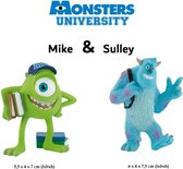 Bullyland - Monsters University - Mike 5,5 x 4 x 7 cm (lxbxh) & Sulley 6 x 4 x 7,5 cm (lxbxh) Speelfiguren - Taarttoppers