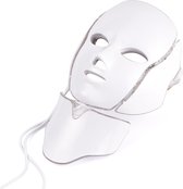 VamsLuna® LED Gezichtsmasker - 7 Kleuren - Huidverzorging - Lichttherapie - Mesotherapie - Huidverjonging - Acne Verzorging - Anti Rimpel - Anti Age - Photon LED Mask - Wit