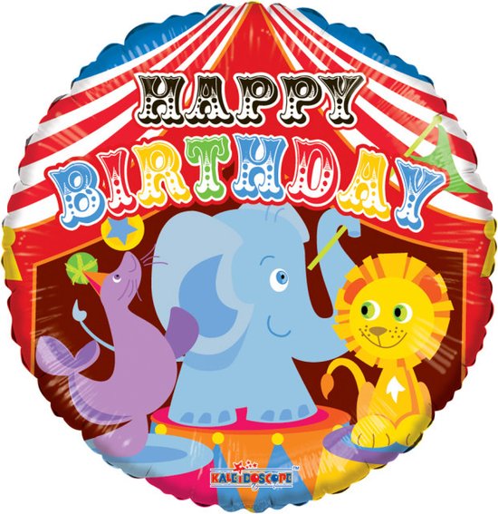 Folie ballon Happy Birthday circus 46 cm - .