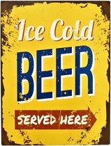 2D Metalen wandbord "Ice cold Beer" 33x25cm