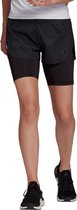 adidas Fast Running 2in1 Short Dames - Sportbroeken - zwart/zwart - maat XS