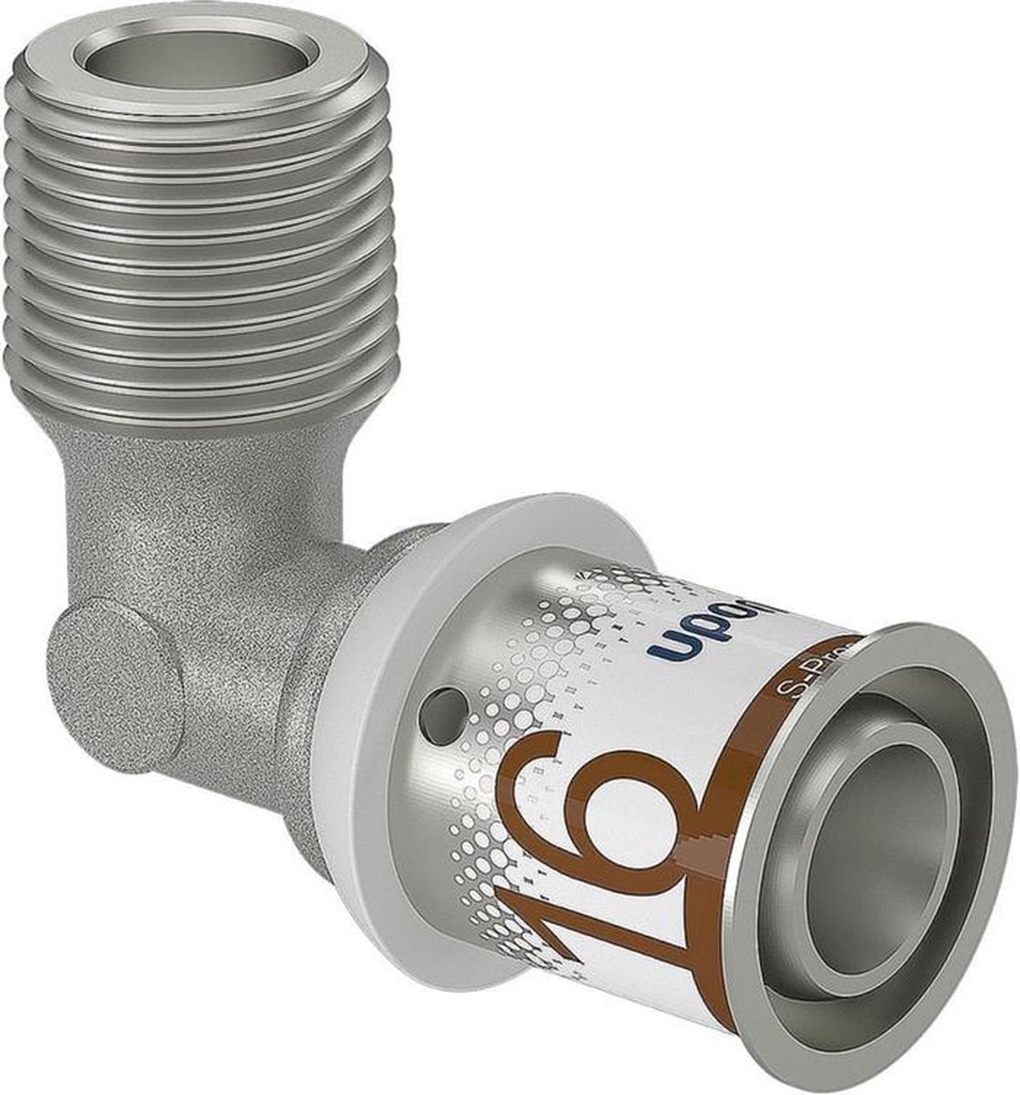 Uponor S-Press Plus knie - 3/8x16mm 90graden buitendraadxpers