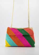 Rainbow Schoudertas - Suede - Echt leer - Groot