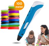 Fresh Label Concepts - F22 - Professionele 3D Pen - Inclusief 100 Meter Filament + Stencils + 3D Pen Starterspakket - Blauw