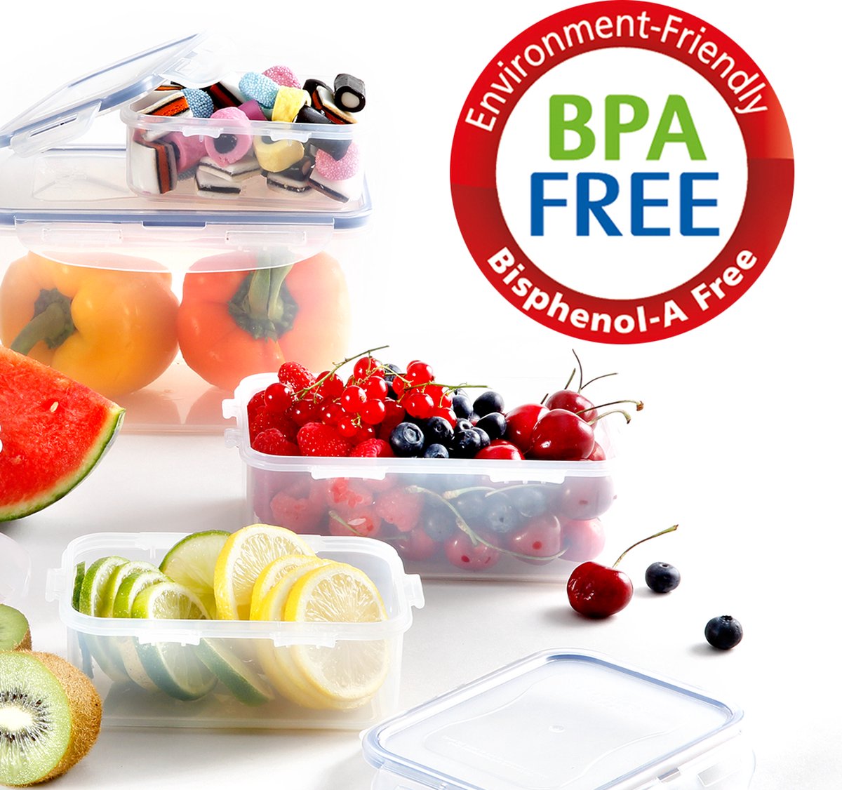 Lock&Lock Diepvriesbakjes - Meal prep bakjes - Vershoudbakjes - 850 ml - Set 4 stuks - 100% Lekvrij - BPA vrij - PFAS vrij - Magnetron bakjes met deksel - Diepvriesdozen - Bewaarbakjes - Vershouddoos - Transparant — afbeelding 3