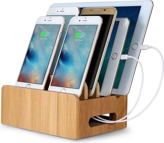 iCozzier Bamboe 4 Slot iWatch Stand Station de charge multifonction