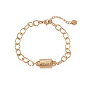 Schakel armband  – roestvrij staal – met message bead met daarop de tekst 'LOVE' – 16 cm – Feel Good Store – Goud