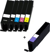 Canon PGI-580 / CLI-581 Compatible inktcartridges - Multipack + Fotoblauw - Geschikt voor Canon Pixma TS8150, TS8250, TS8350, TS9150, TS9155, TS9550 - Inktpatronen - cartridge - In