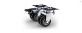 Parkside Transportwielen - Soepel lopende wielen - 360° draaibaar - Zwenkwielen zacht - Set van 4 wielen