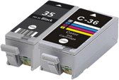 Geschikt voor Canon PGI-35 / CLI-36 - Multipack Zwart + Kleur - Geschikt voor Canon Pixma IP100 - IP100V - IP100P - TR150 - Inktpatronen - Inktcartridges - Inkt
