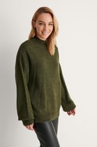 NA-KD Trui Knitted Sweater 1100 004326 0086 Dark Green Dames Maat - S