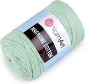 Macramé touw mint 85% katoen 15% polyester | 2mm x 225 meter koord