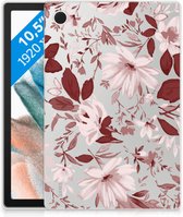 Hoesje Geschikt voor Samsung Galaxy Tab A8 2021 Silicone Tablet Hoes Design Watercolor Flowers met transparant zijkanten