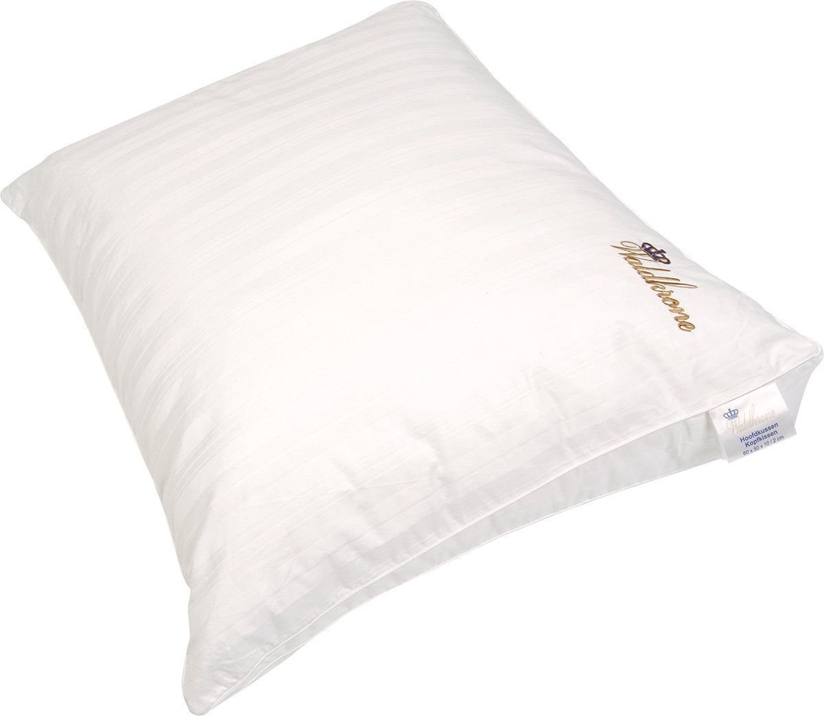 Polydaun Waldkrone Königshof hoofdkussen - katoenen tijk - GRS gerecyclede Comfort-O-Bol vulling – 800 gram - navulbaar - 52x52x8 cm (BE)