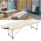 draagbare massagetafel-in hoogte verstelbaar -Opvouwbare -Beige ijzer