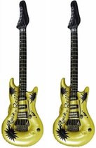Set de 2x speelgoed gonflables / article de fête guitare or 106 cm - instruments de musique