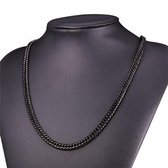 Akyol-zwarte heren ketting-50 cm-6mm-leuke heren ketting-zwarte mannen ketting-ketting-collier-ketting mannen-Mooie zwarte ketting -Effen ketting-stalen ketting-ketting voor vriend