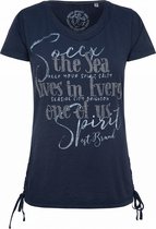 Soccx ® T-shirt met artwork en vetersluiting, donkerblauw (XXL)