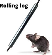 Muizenval "rolling log" vangt zeer efficiënt meerdere muizen met pindakaas