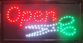 LED Board - Open met schaar bord - Led Reclame - Led Licht - Open Scissors