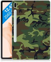 Tablethoesje met foto Geschikt voor Samsung Galaxy Tab S7FE Bumper Camouflage met doorzichte zijkanten