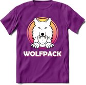 Saitama T-Shirt | Wolfpack Crypto ethereum Heren / Dames | bitcoin munt cadeau - Paars - XXL
