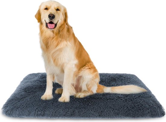 Foto: Nobleza fluffy benchkussen maat l l110xb75 cm hondenkussen kattenkussen benchmat dierenmat hondenmat kattenmat grijs