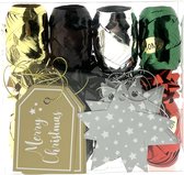 Cadeau Verpakking Versiering Set - Kerst - Lint, Strikken & Cadeaulabels