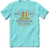 31 Jaar Legend T-Shirt | Goud - Zilver | Grappig Verjaardag Cadeau | Dames - Heren | - Licht Blauw - XL