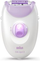 Braun 3170 Silkepil Epilator - Elektrische Epilator - Epileerapparaat Dames - 12V - Wit/Paars